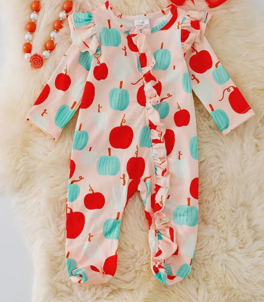Multi-Color Pumpkin Ruffle Sleeper