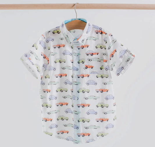 Vintage Road Trip Collared Shirt