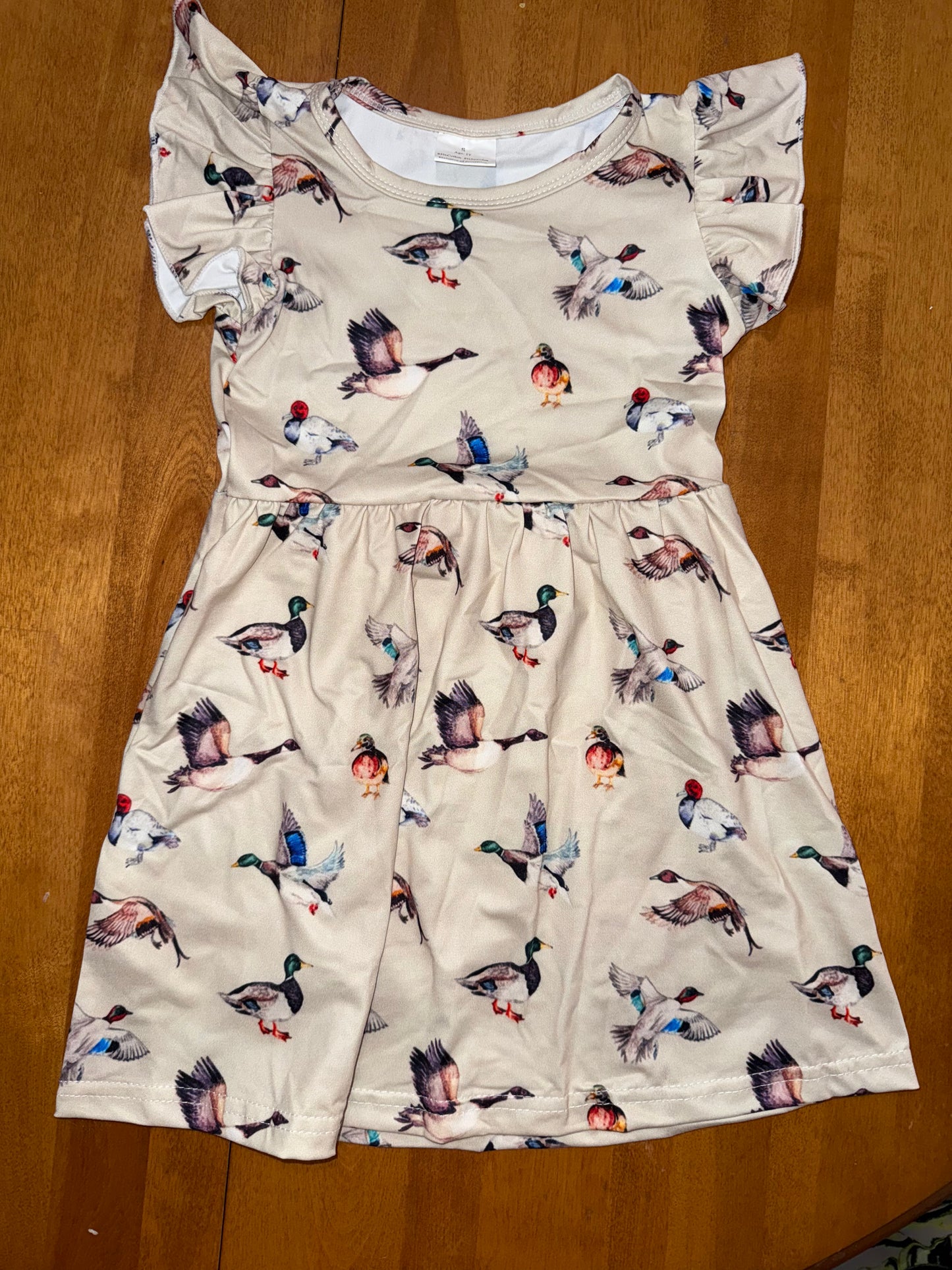 Beige Ducks Swing Dress