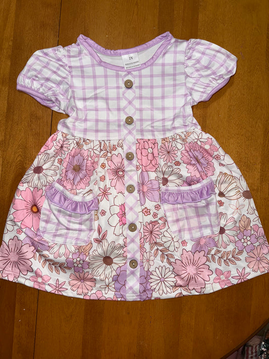 Lilac Lattice with Pink & Lilac Floral