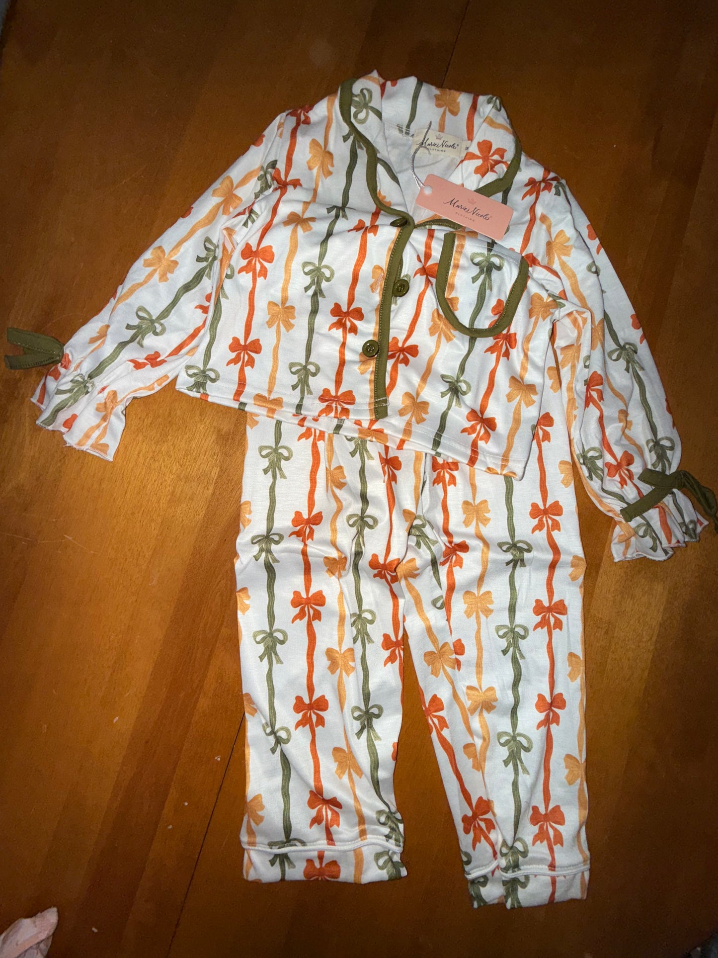 Fall Bows Cropped Pajama Set