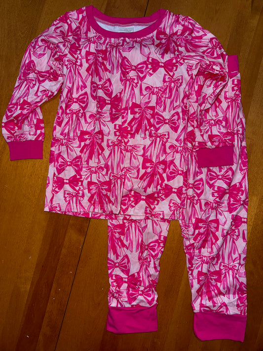 Pink Bow Pajama Set