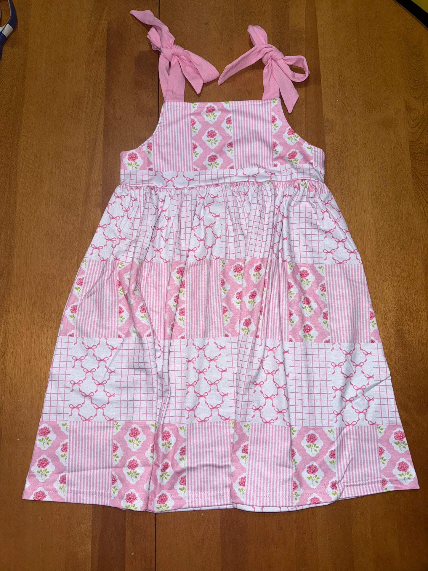 Pink & White Patchwork Dress