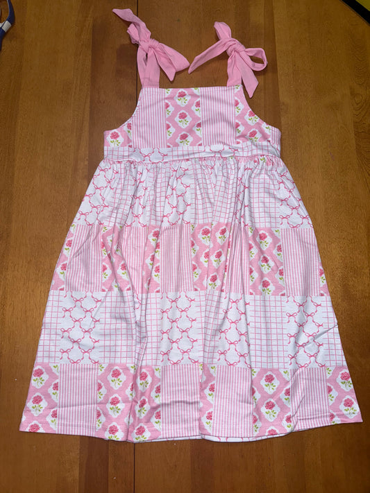 Pink & White Patchwork Dress