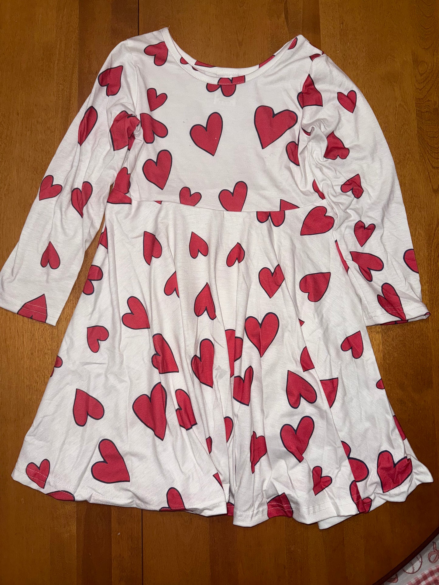 Red Heart Long Sleeve Dress