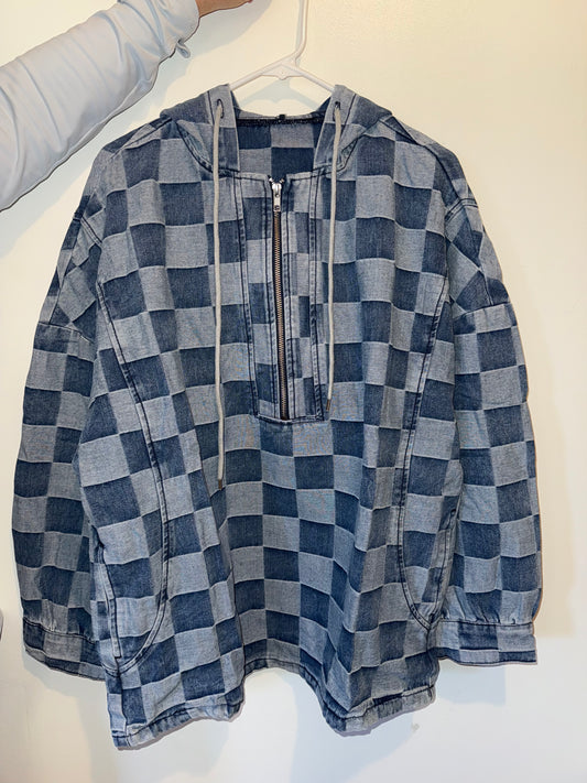 Hoodie Checkerboard Quarter Zip