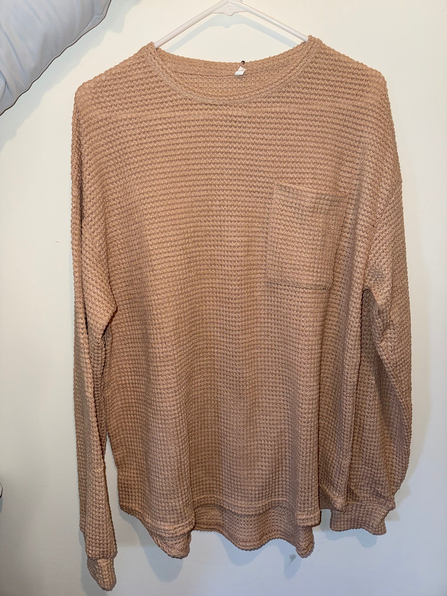 Camel Waffle Knit Sweater