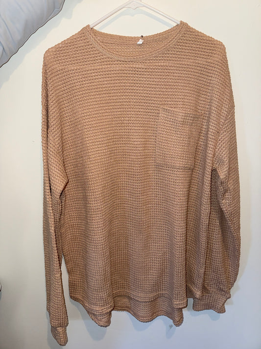 Camel Waffle Knit Sweater