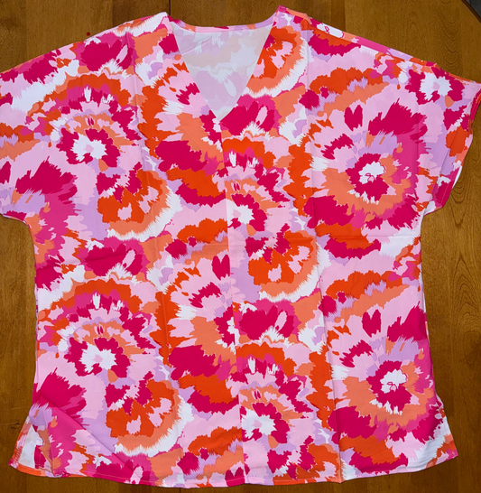 Pink & Orange Blouse