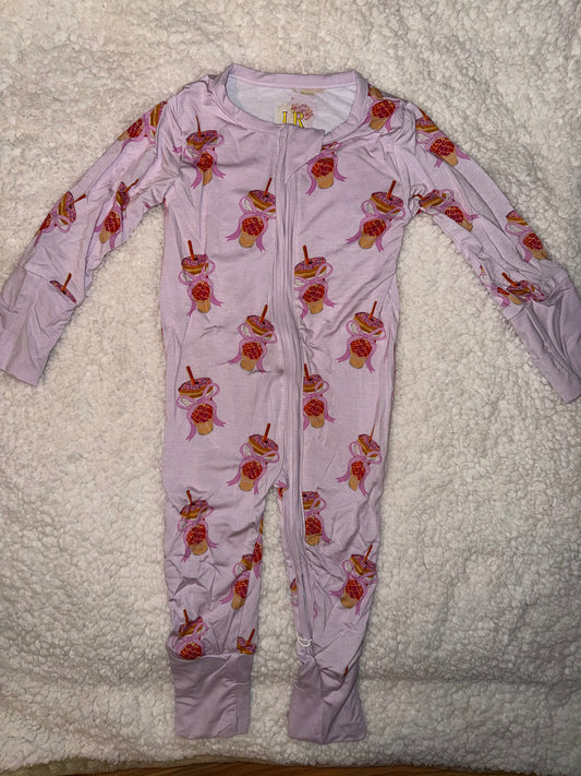 Coffee & Donuts Bamboo Zipper Pajamas