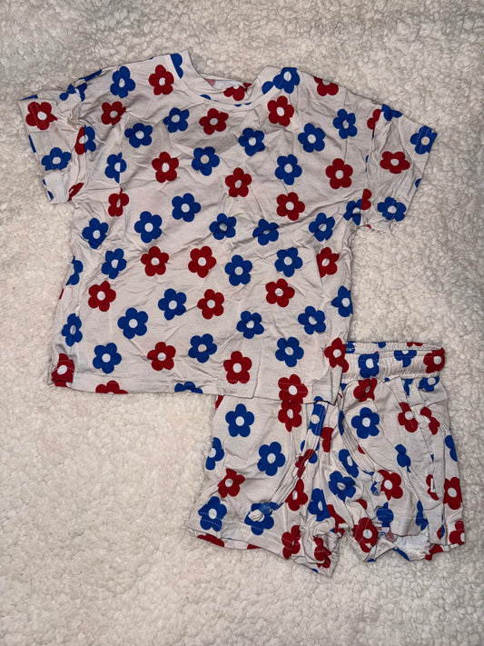 RWB Flowers Bamboo Short Set