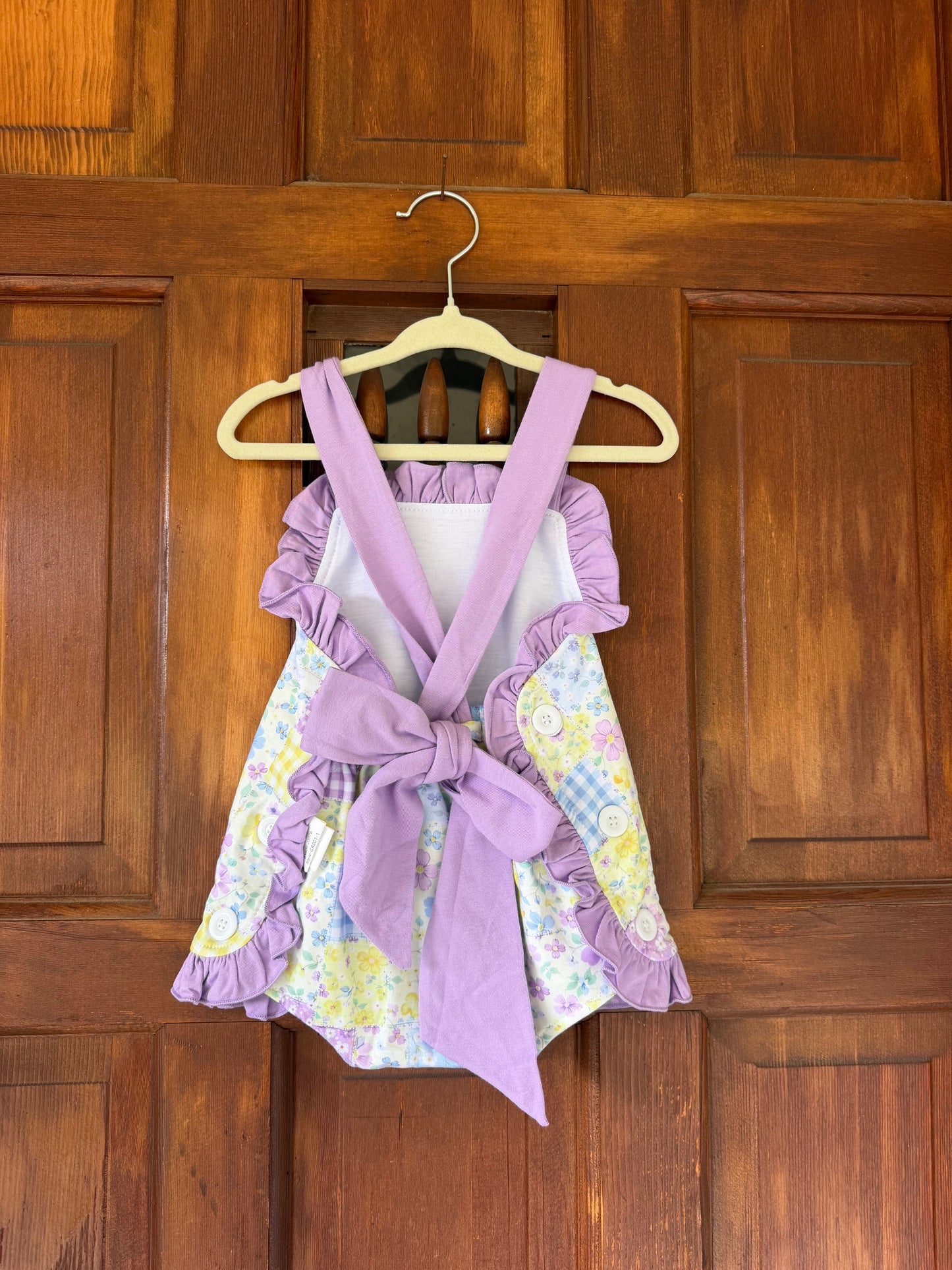 Purple Floral Patchwork Sunsuit
