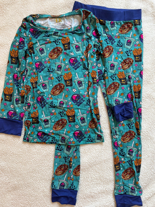 Flowery T@co Bell Long Sleeve Bamboo Set