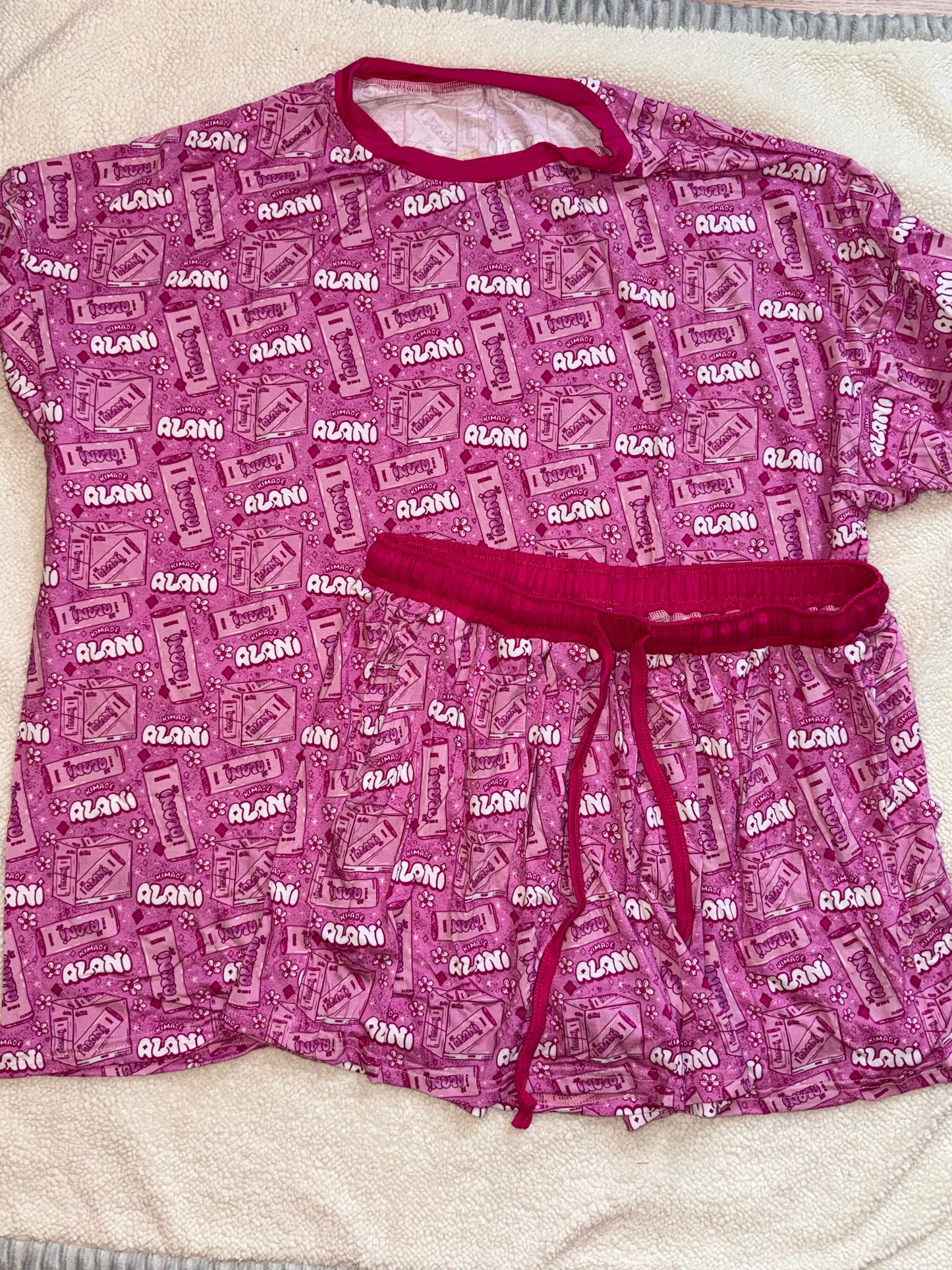 Pink Energy Drink Bamboo Shorts Set