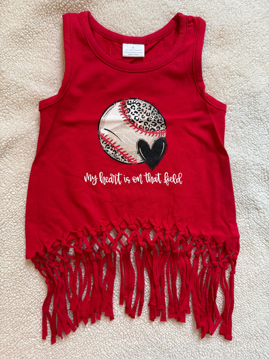My Heart is on That Field Fringe Tank