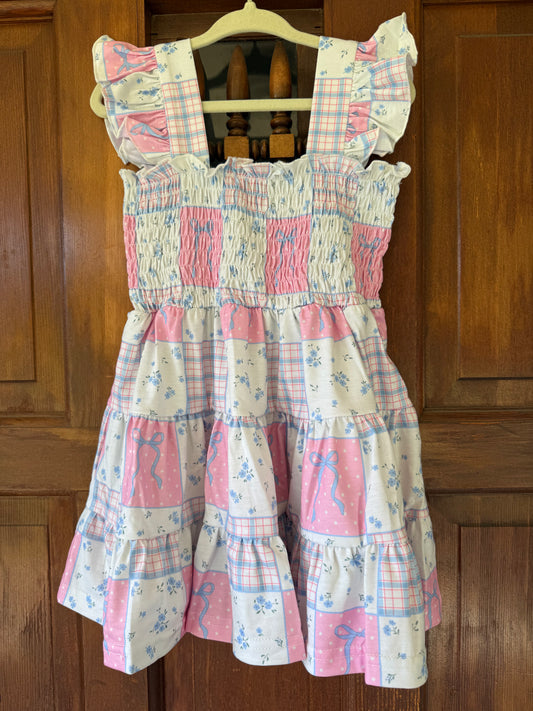 Patchwork Pink & Blue Dress