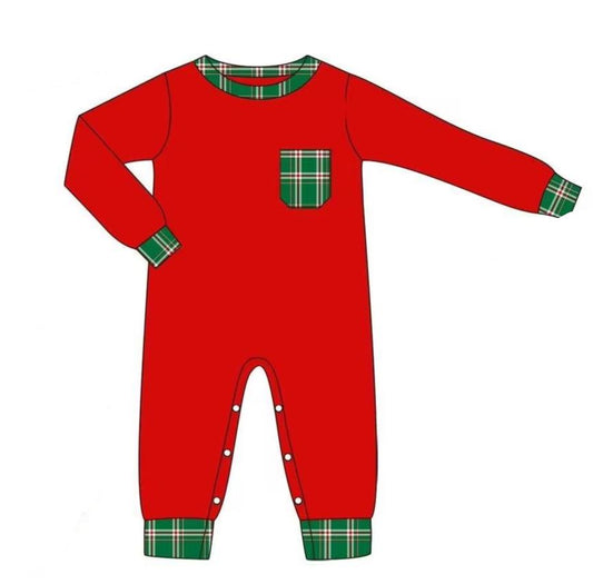 Classic Christmas Plaid Romper