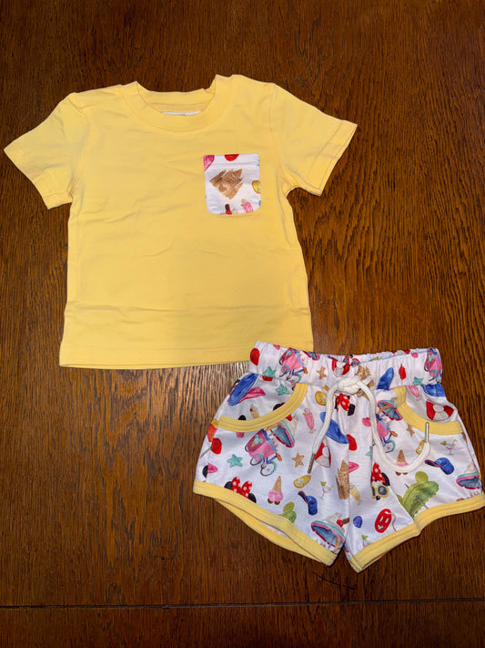 Yellow DW Summer Short Set