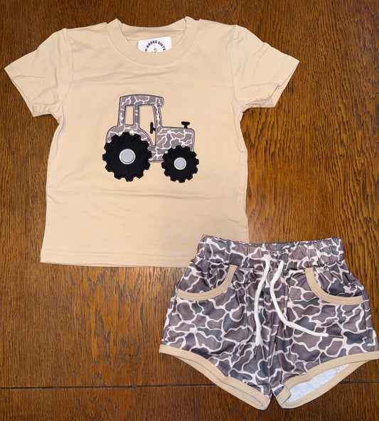 Camo Tractor Short Set