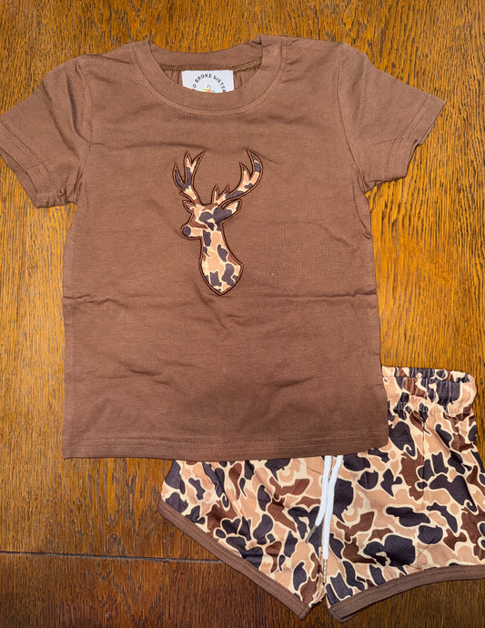 Old School Camo Deer Short Set