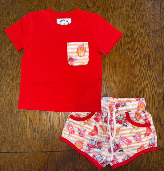 All Things Firefighter Short Set