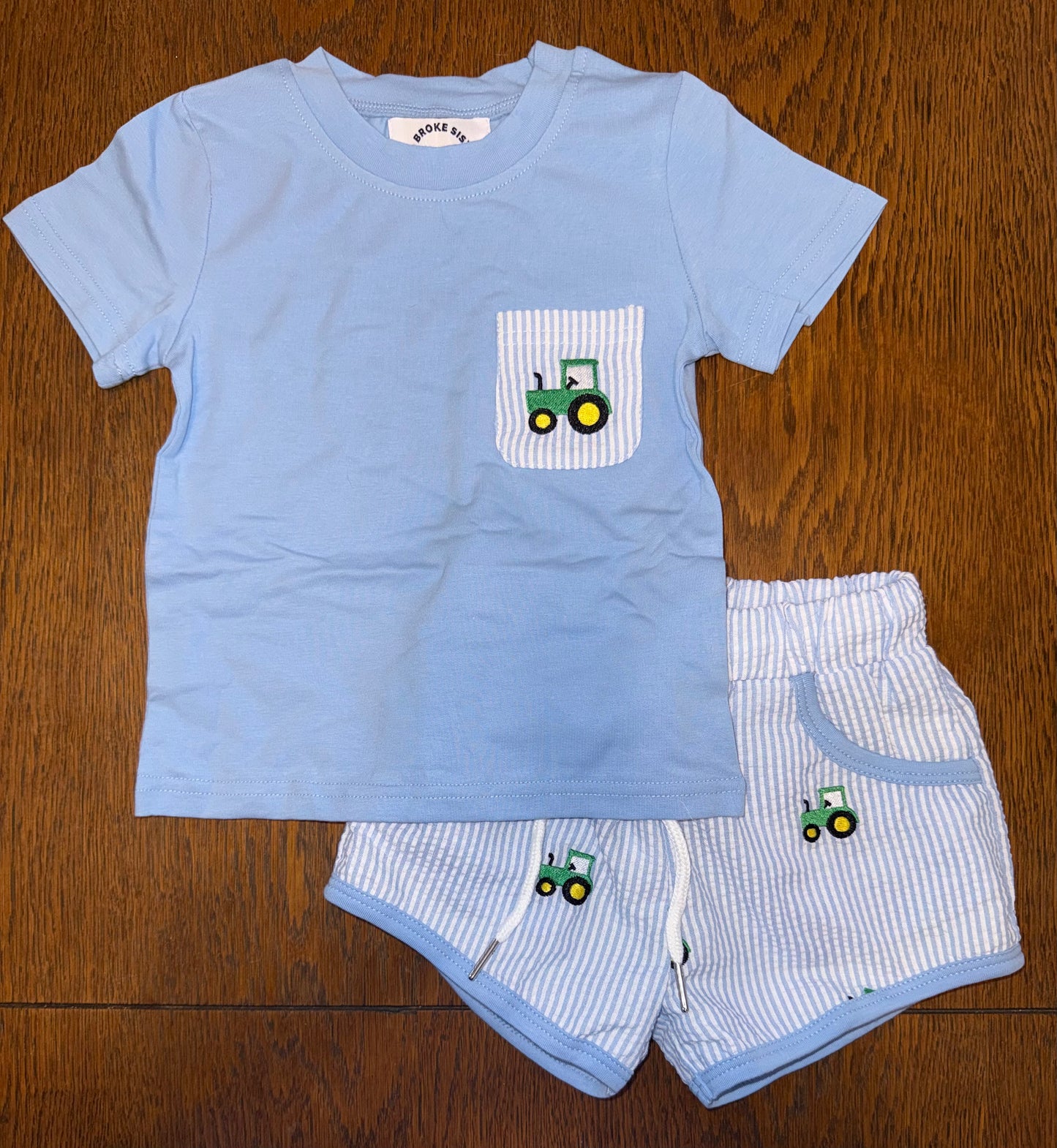 Striped Tractor Sibling Set