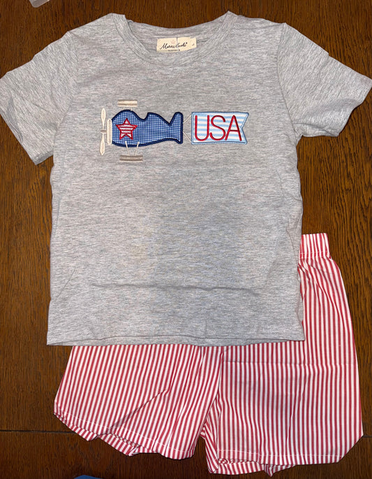 Airplane USA Short Set