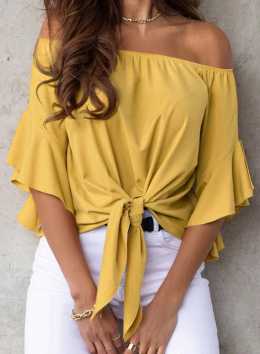 Yellow Off the Shoulder Blouse