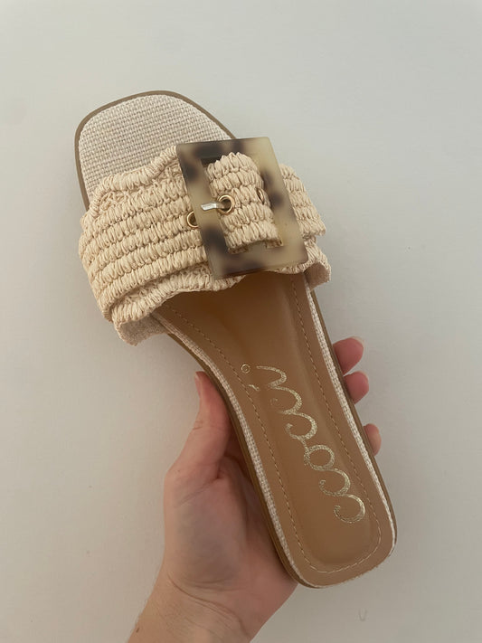 CCOCCI Tan Buckle Sandals