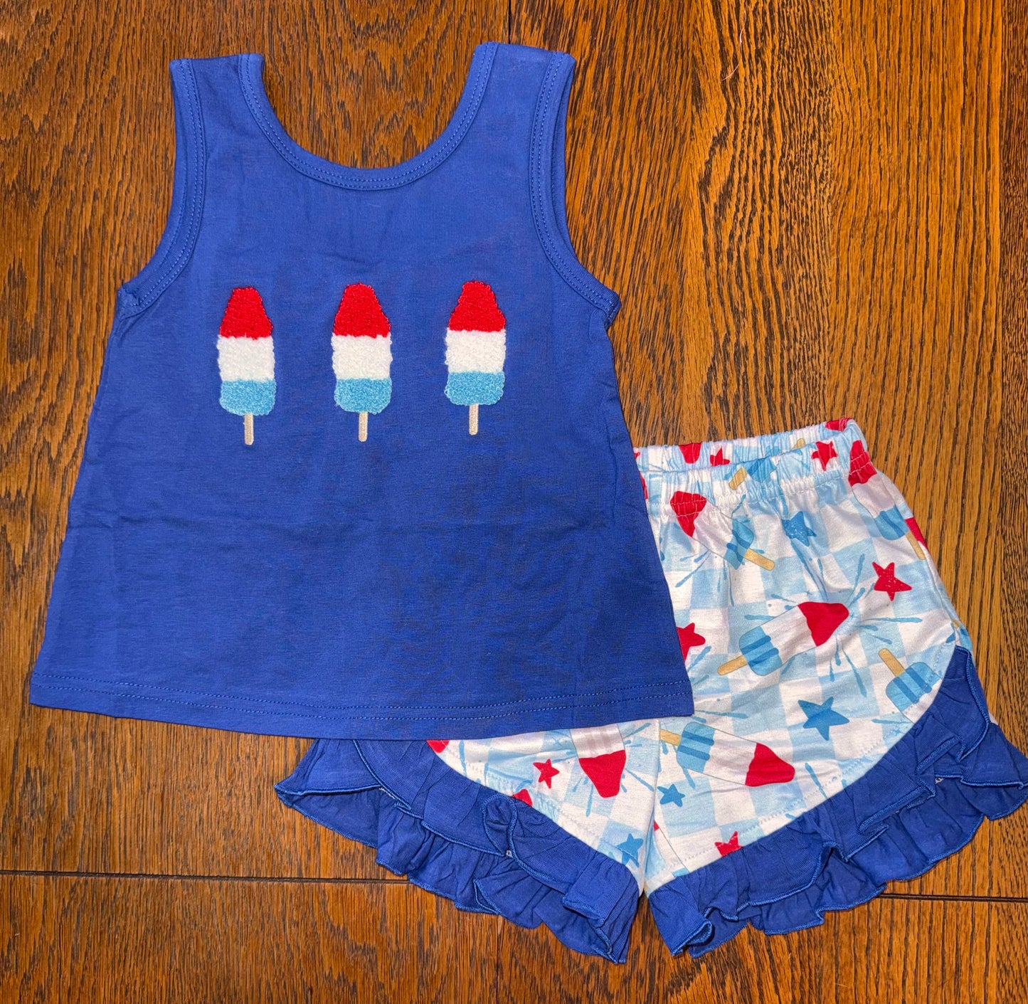 French Knot Firecracker Popsicle Short Sets