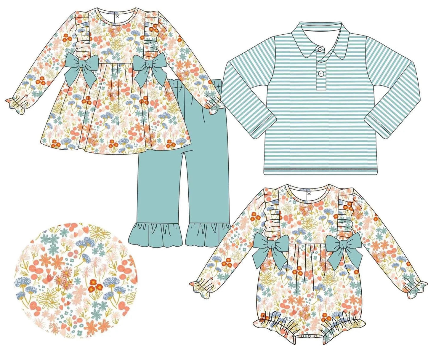Blue Floral Winter Basics