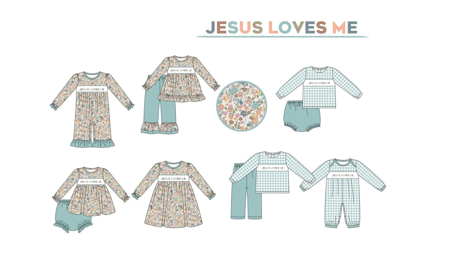 "Jesus Loves Me" Light Blue Sets