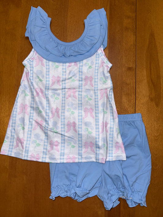 Light Blue & White Bows & Hydrangeas Short Set