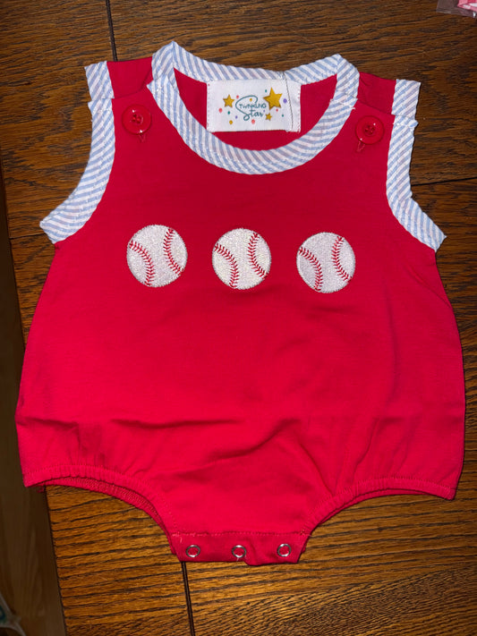 Triple Baseballs Red & Blue Boys Bubble