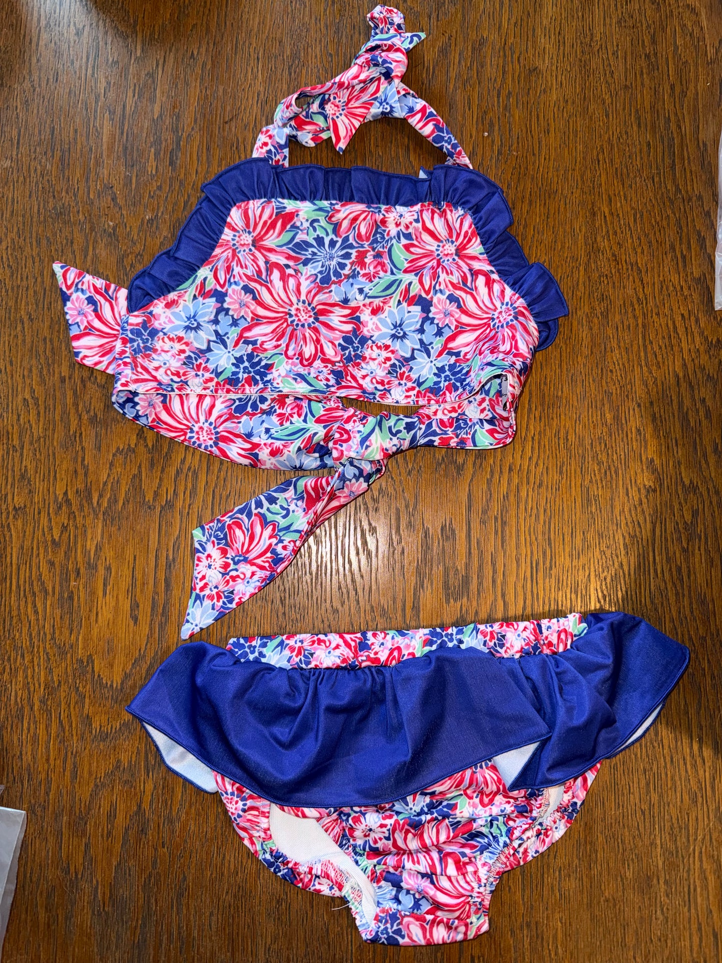 Navy & Red Two Piece Swim