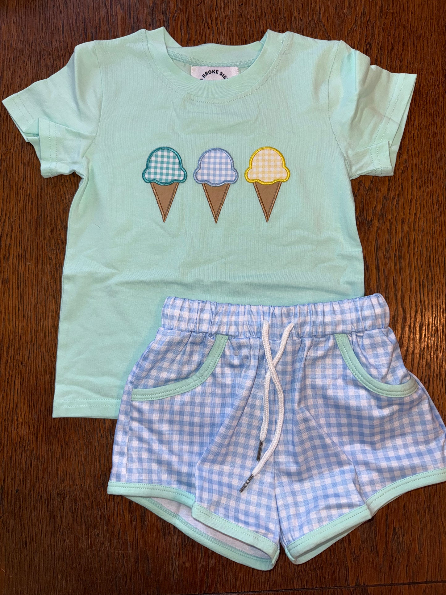 Pastel Plaid Triple Ice Creams