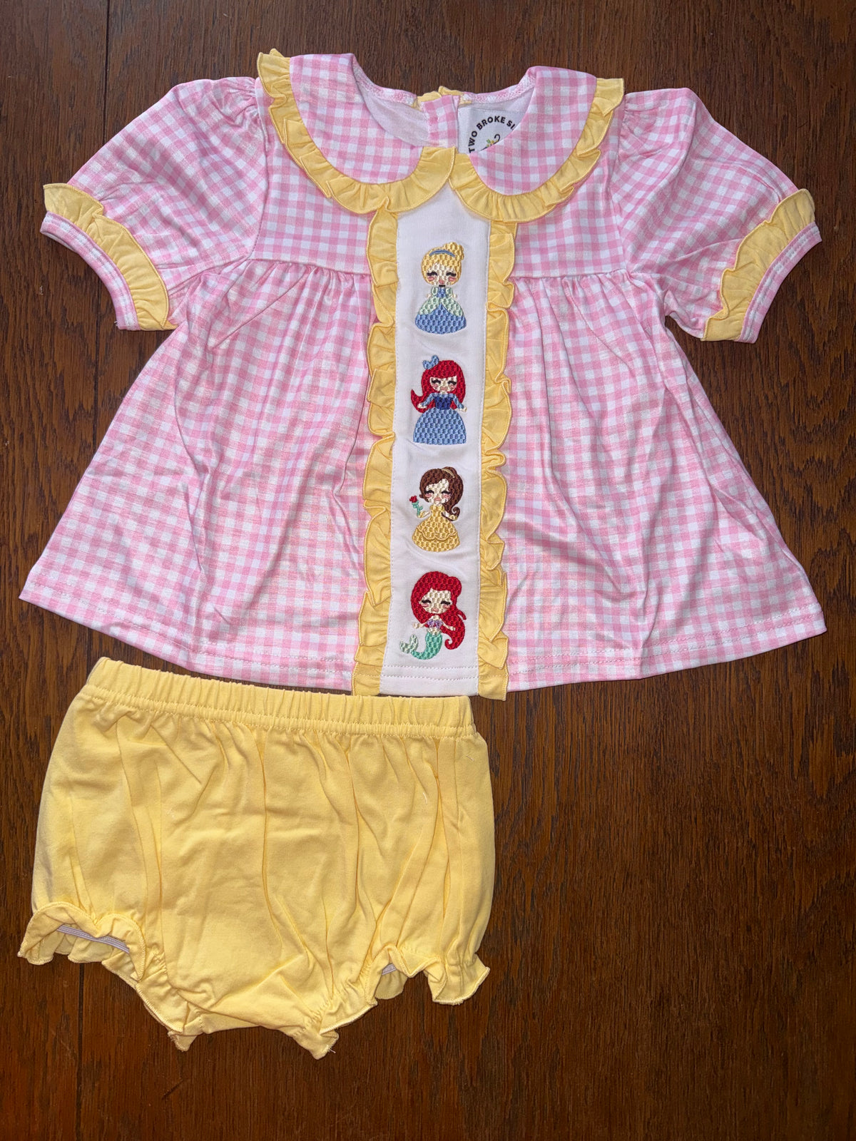 Pink Plaid Mini Princesses Bloomer Set