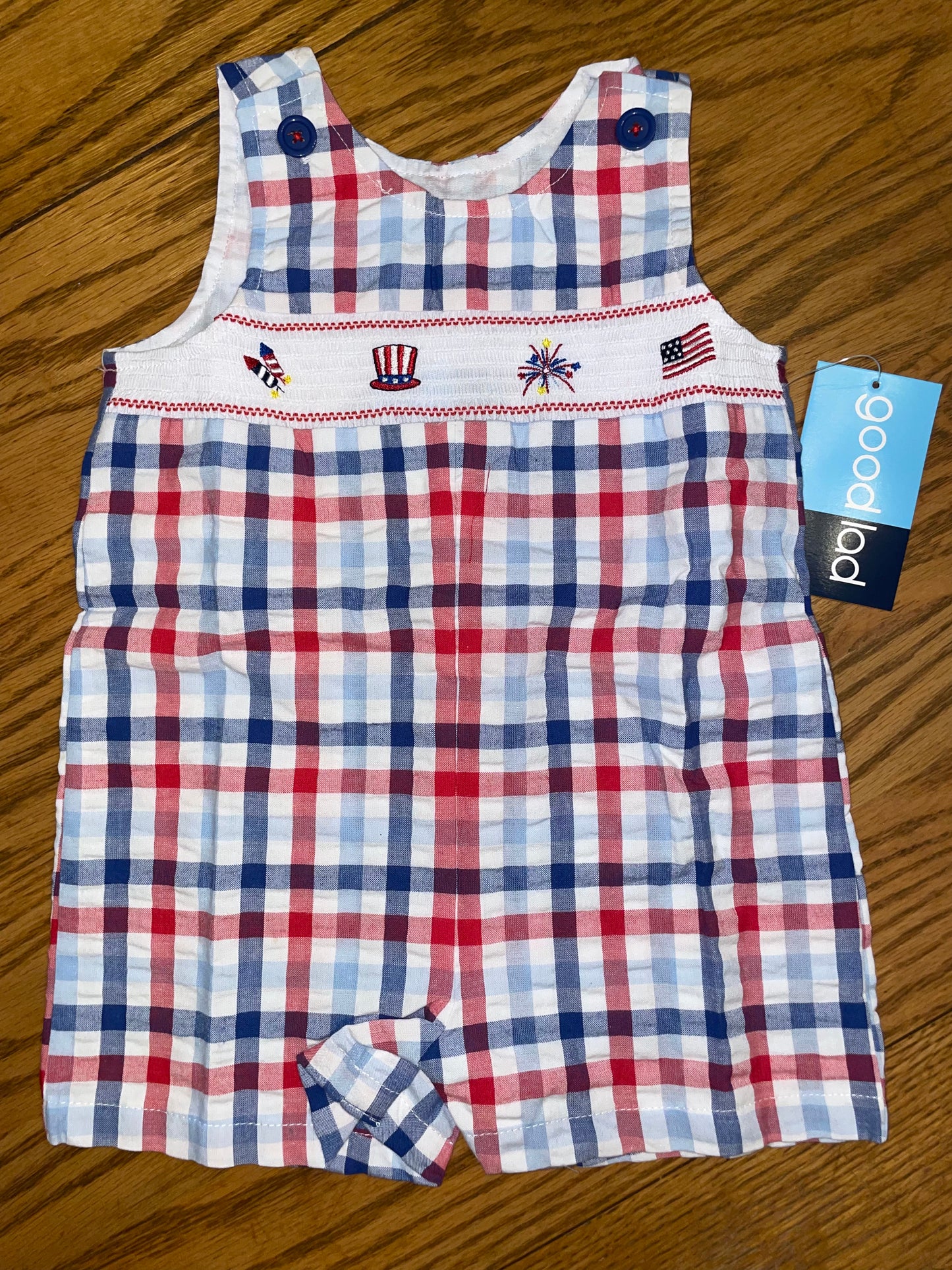 Good Lad Smocked 4th of July Shortall