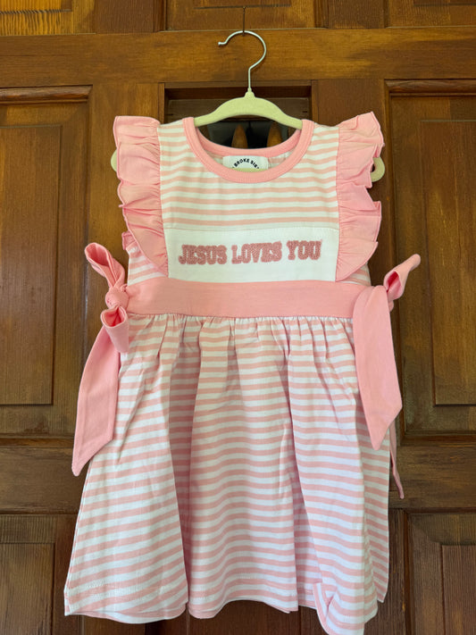 Pink Stripe "Jesus Loves You"