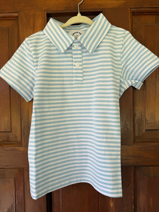 Light Blue & White Stripe Collared Shirt