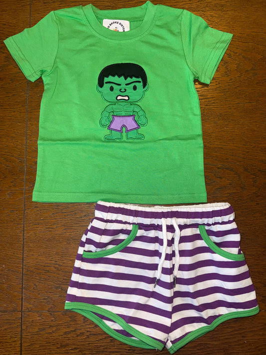 Striped Hulk Short Set