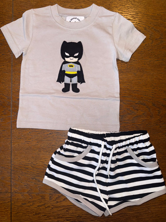 Striped Batman Short Set