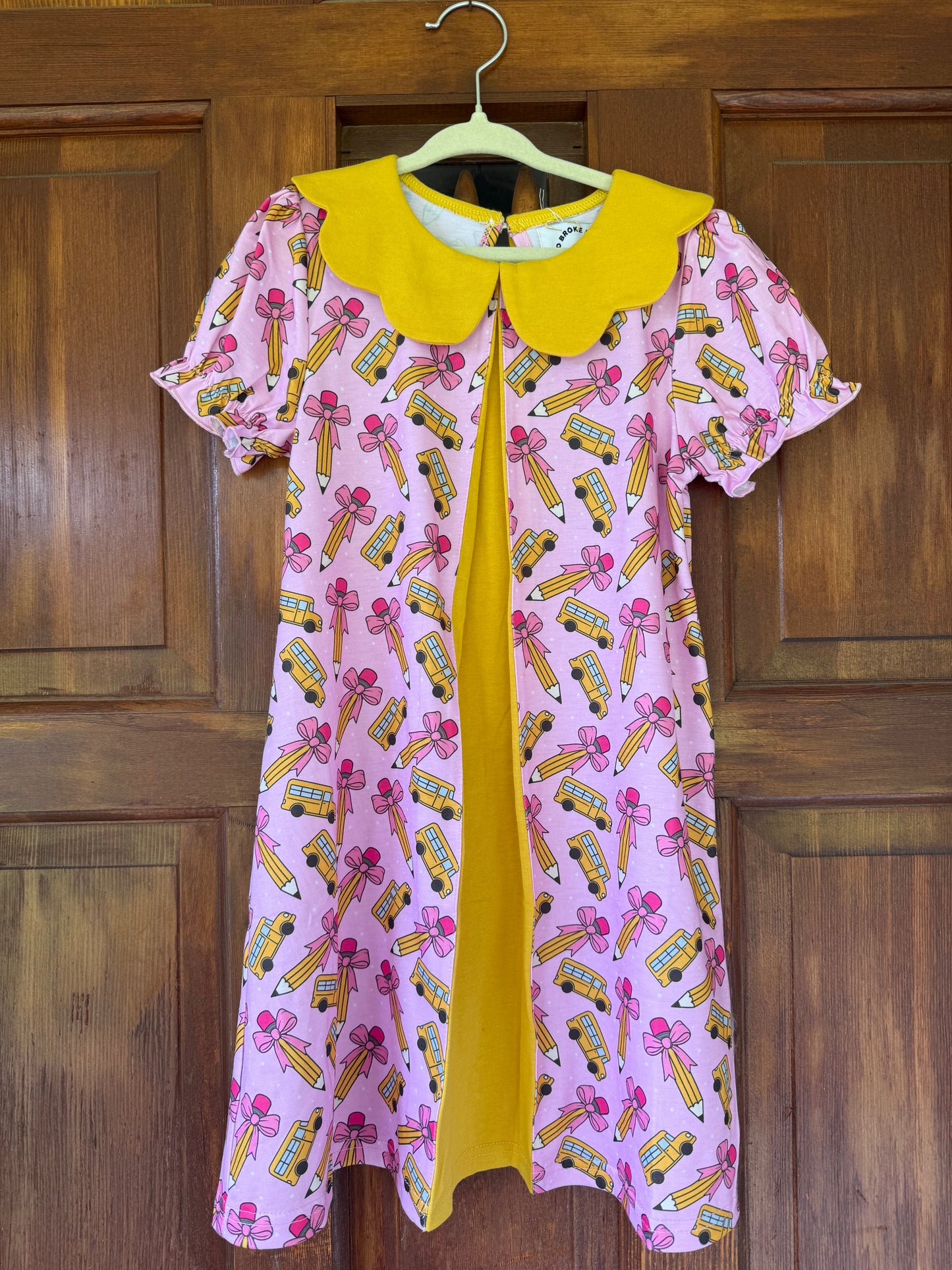 Pink & Gold School Bus Dress