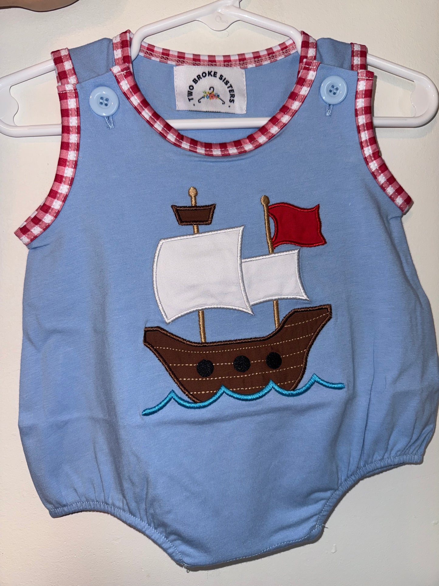 Blue & Red Plaid Pirate Ship