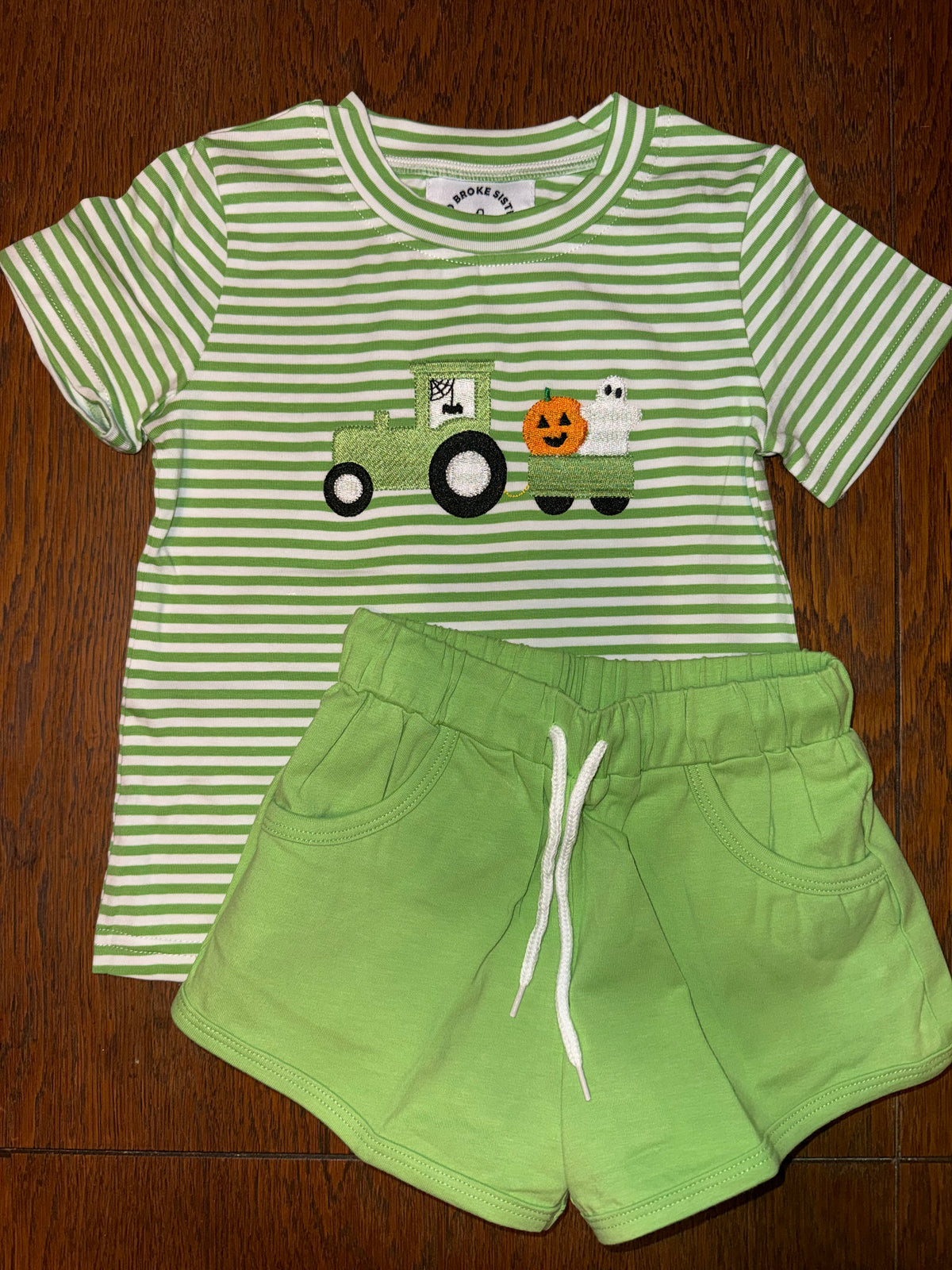 Big Equipment Stripe Boys Short Sets
