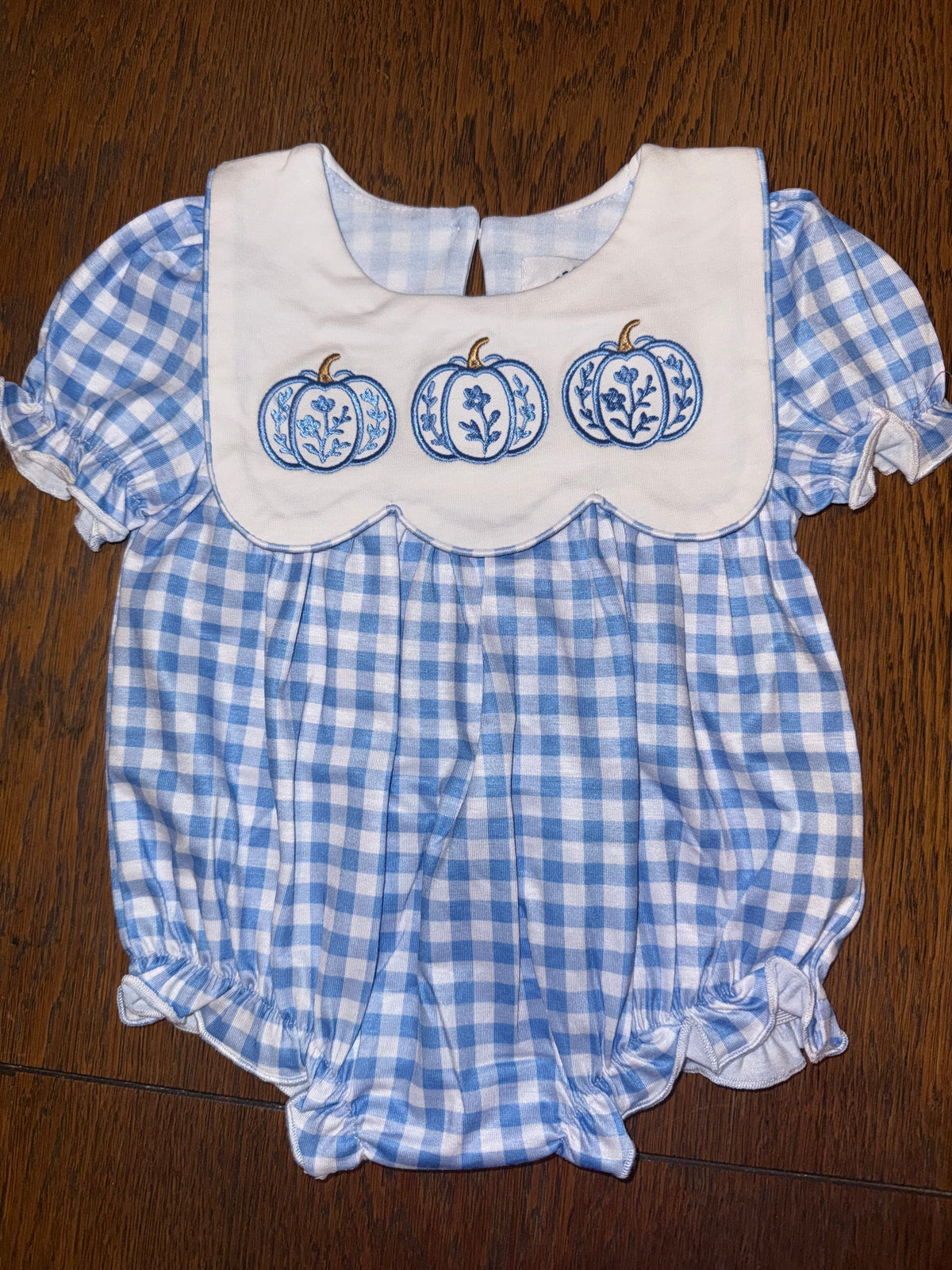Blue Plaid Peter Pan Pumpkin Collar