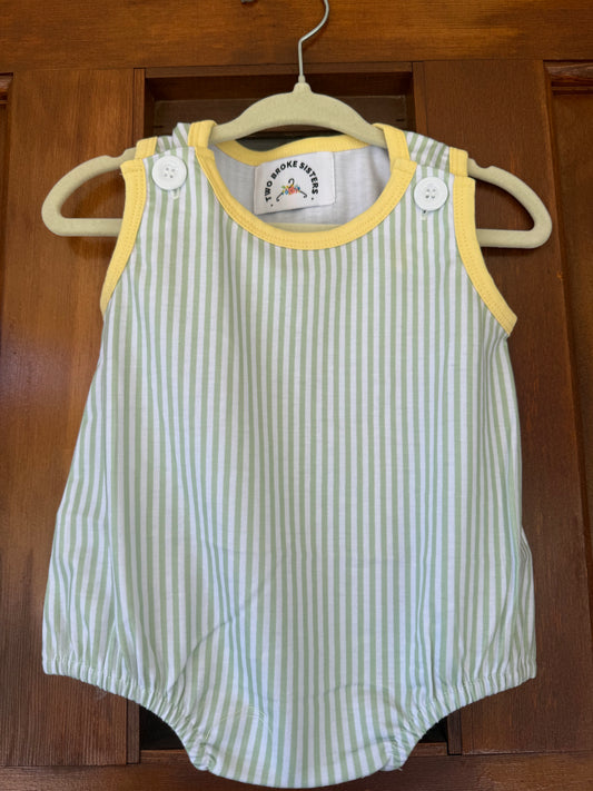Green Stripe Bubble with Yellow Trim