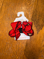 Red & Black Moon-stitch Bow - 3.5in