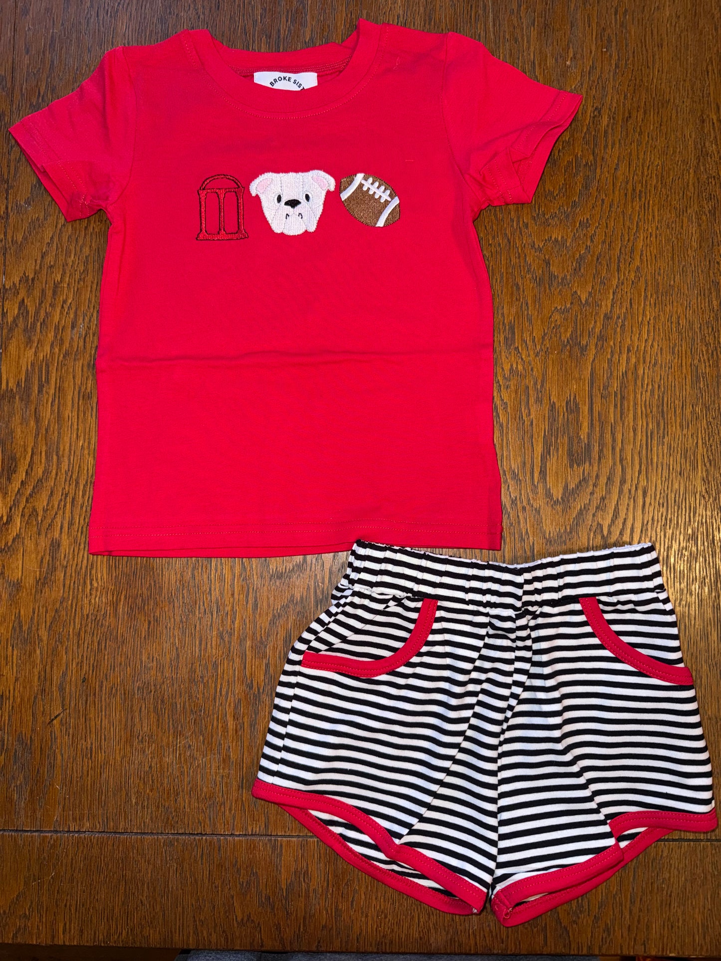 Red & Black and White Stripe Dawgs Sibling Sets