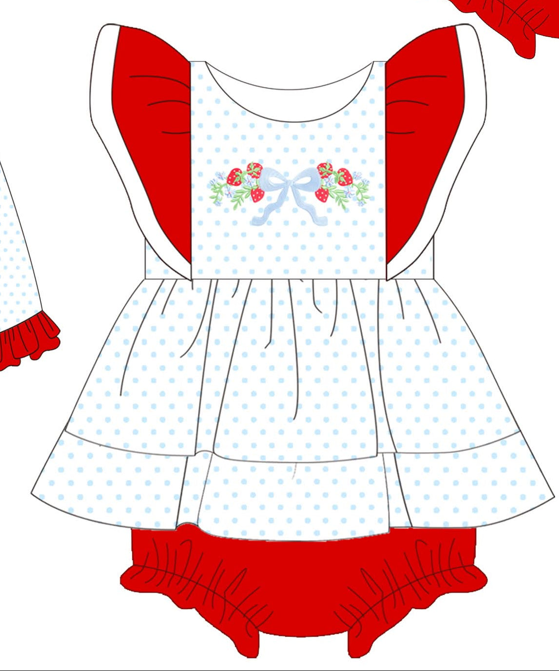 Bitty Dot Red & White Strawberries Bubble